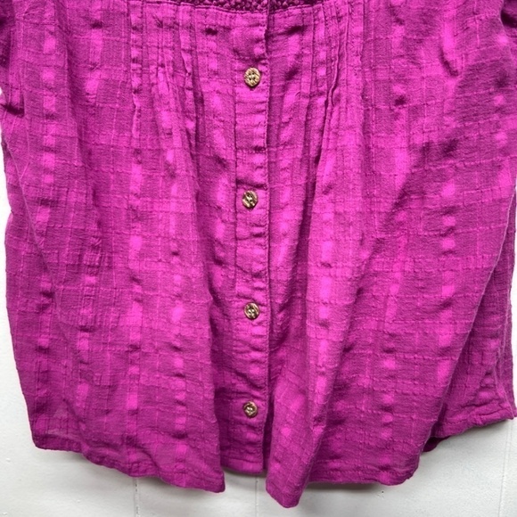 Prana Button Front Short Sleeve Pink Shirt Women's Size Small Lightweight - Picture 4 of 9